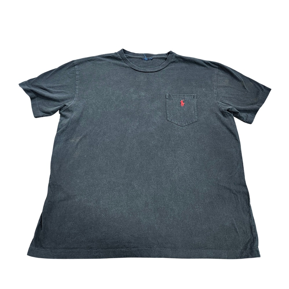Polo Ralph Lauren T-Shirt Mens XL Black Pocket Embroidered Pony EUC